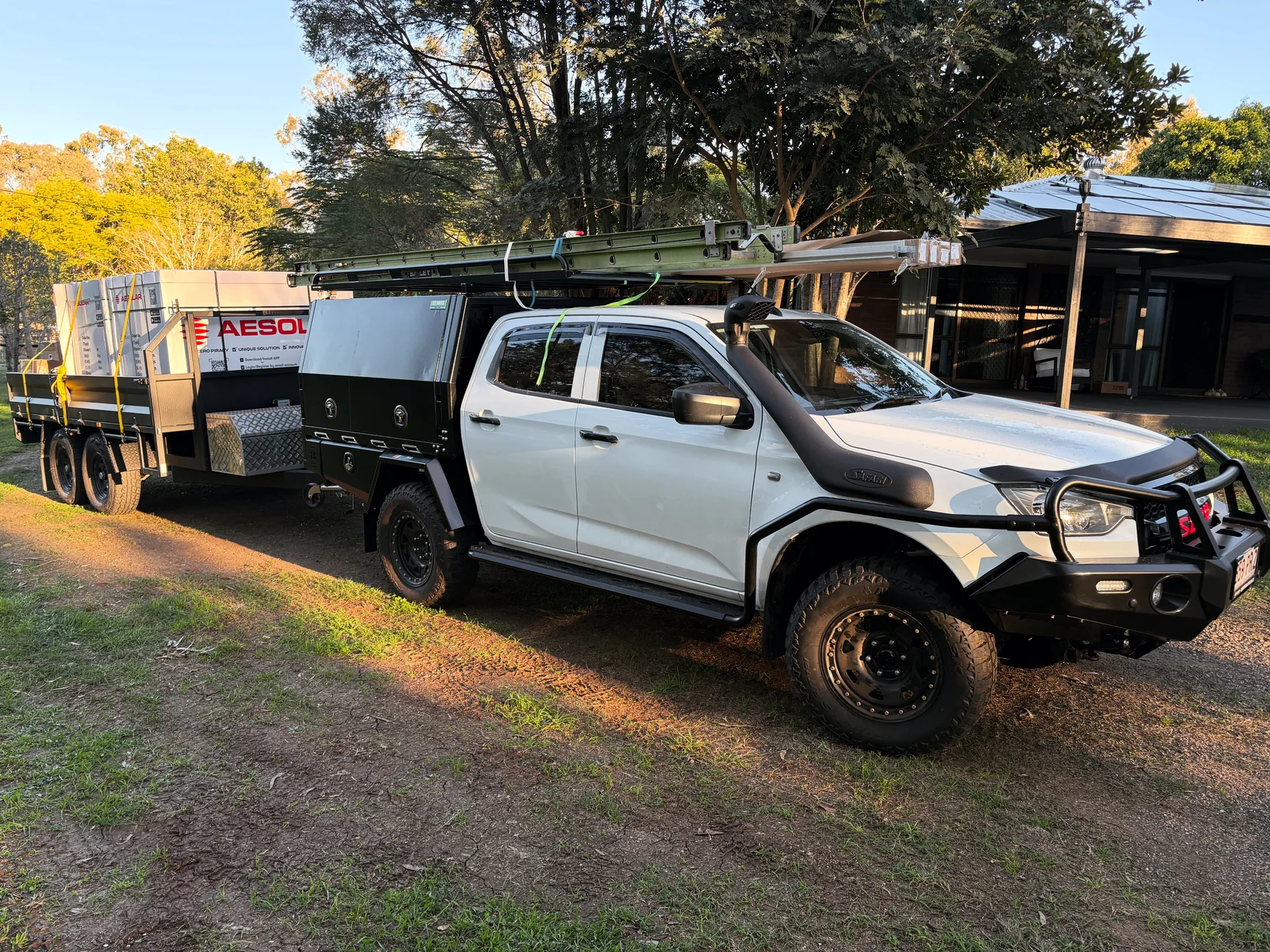 McIntosh Power Solutions work ute loaded for a solar installation